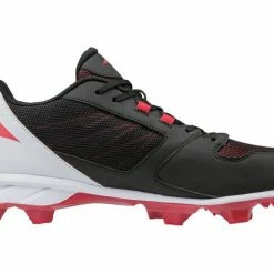Mizuno 9-Spike Advanced Dominant TPU Low Cleats - Black Red
