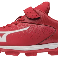 Mizuno Youth Select Nine JR Low Molded Cleats - Red White