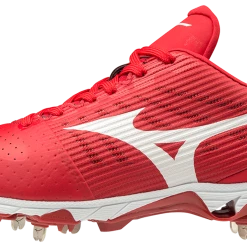 Mizuno 9-Spike Ambition Low Metal Cleats - Red White