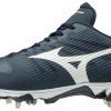 Mizuno 9-Spike Ambition Low Metal Cleats - Navy White