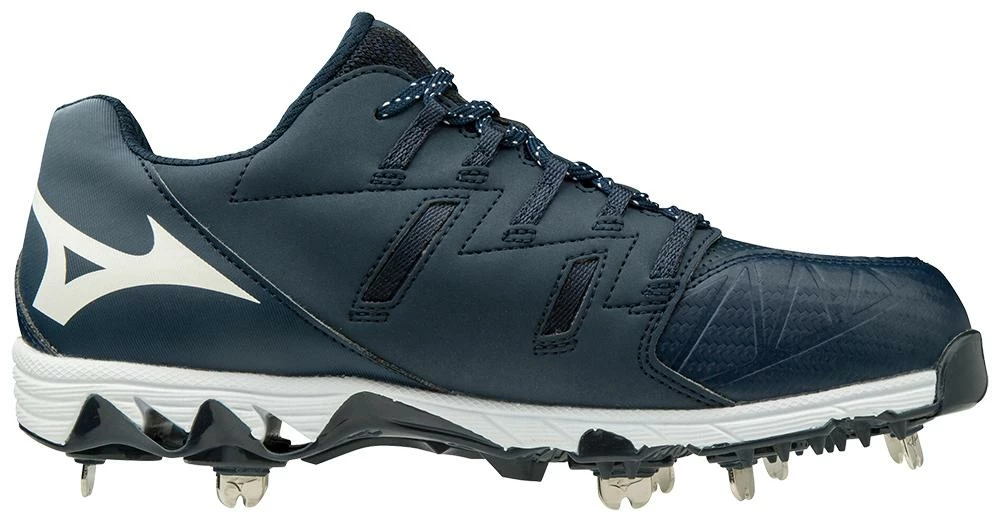 Mizuno 9-Spike Swift 6 Cleats - Navy White 4 Mizuno 9-Spike Swift 6 Cleats - Navy White - Image 2