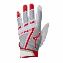 Mizuno F-257 Women's Softball Batting Gloves - White Red
