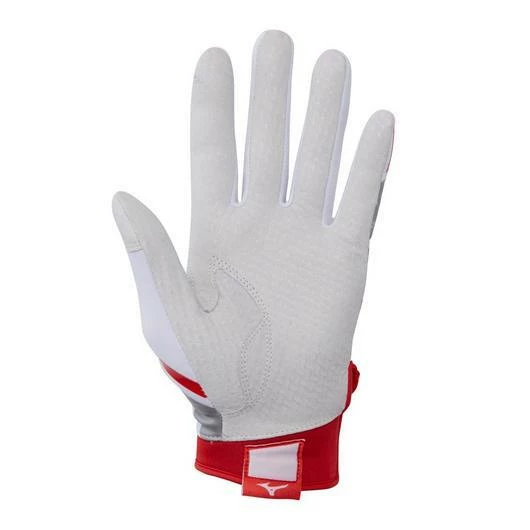 Mizuno F-257 Women's Softball Batting Gloves - White Red 4 Mizuno F-257 Women's Softball Batting Gloves - White Red - Image 2
