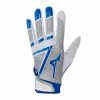 Mizuno F-257 Women's Softball Batting Gloves - White Royal -Mizuno Sales Store 330391 0052