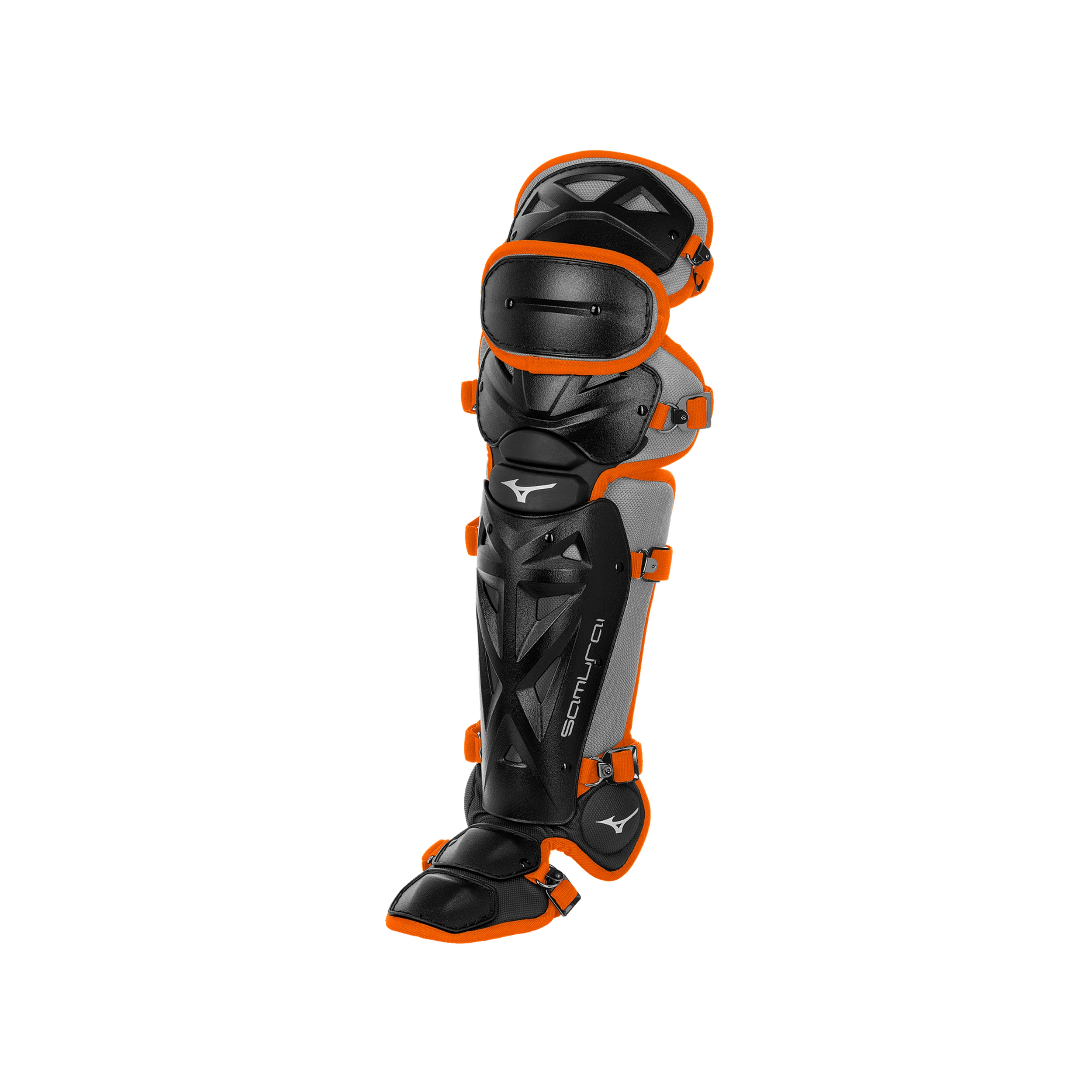 Mizuno Samurai Youth 14 1/2" Shin Guards 380383 - Black Orange 3 Mizuno Samurai Youth 14 1/2" Shin Guards 380383 - Black Orange