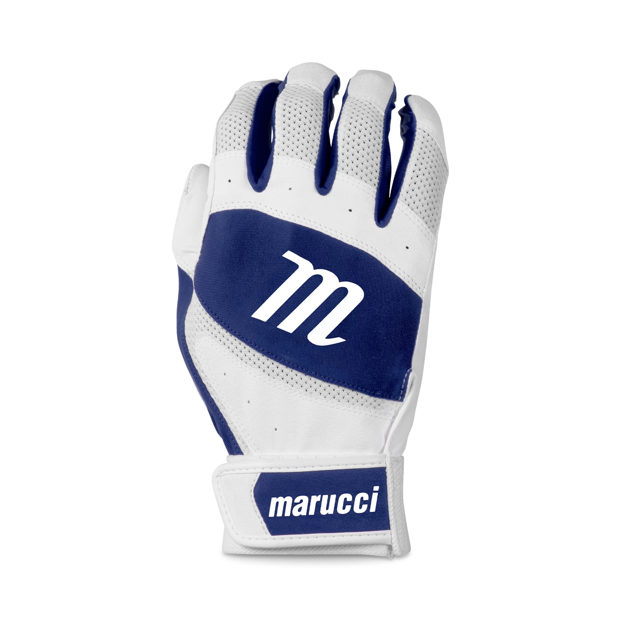 Marucci Badge Coach Pitch T-Ball Batting Glove - White Navy 3 Marucci Badge Coach Pitch T-Ball Batting Glove - White Navy