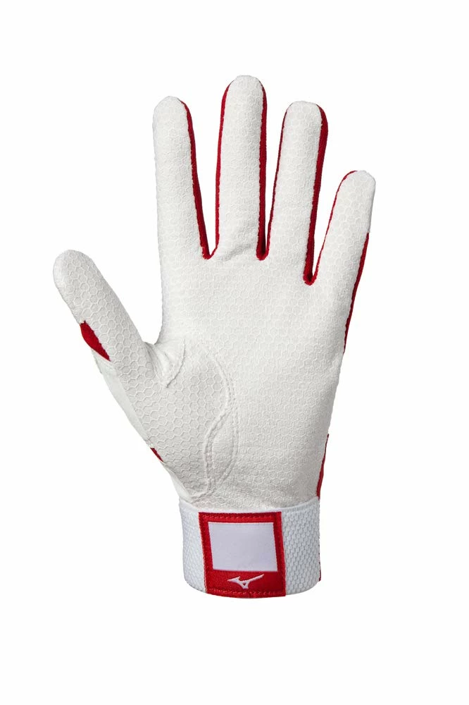 Mizuno Youth MVP Batting Gloves - Red White 4 Mizuno Youth MVP Batting Gloves - Red White - Image 2
