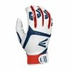 Easton Gametime Batting Gloves - White Navy Red