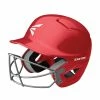 Easton Alpha Solid Helmet With Baseball Facemask - Scarlet Red