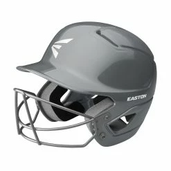 Easton Alpha Solid Helmet With Baseball Facemask - Charcoal