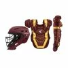 Easton Elite X Youth Catcher's Set - Maroon Gold