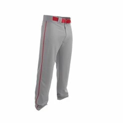 Easton Adult Rival 2 Piped Baseball Pants - Gray Red