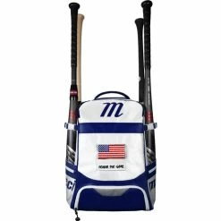 Marucci Dynamo Batpack - White Navy -Mizuno Sales Store Navy Front Bats 40848.1631139239