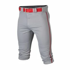 Easton Rival+ Piped Knicker Baseball Pant - Gray Red