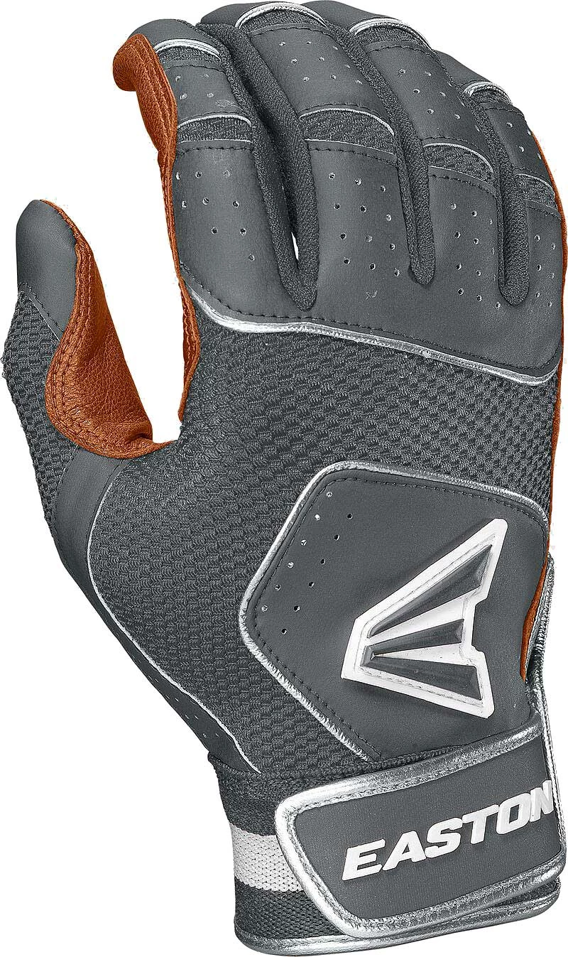 Easton Walk-Off NX Adult Batting Gloves - Carmel Gray 3 Easton Walk-Off NX Adult Batting Gloves - Carmel Gray