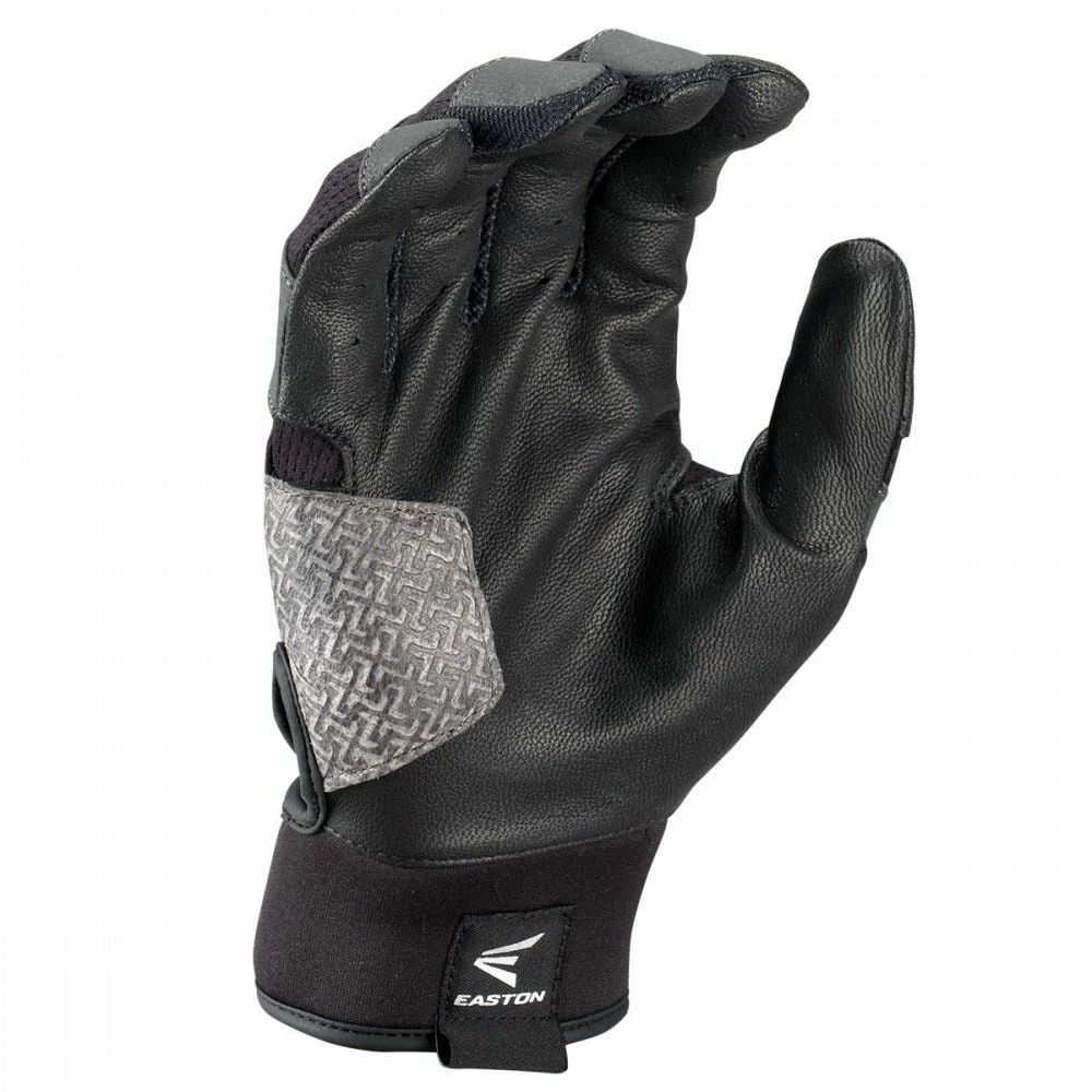 Easton Grind Adult Batting Gloves - Black Gray 4 Easton Grind Adult Batting Gloves - Black Gray - Image 2