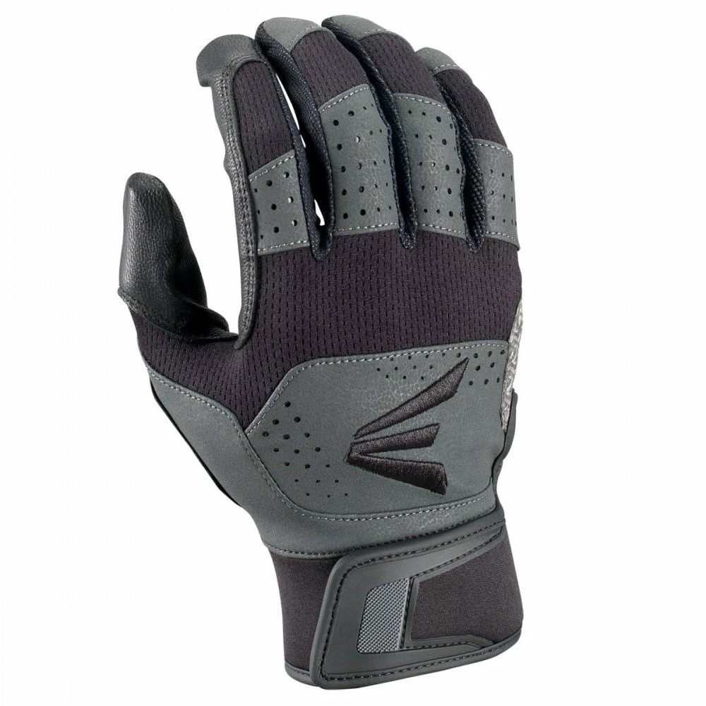 Easton Grind Adult Batting Gloves - Black Gray 3 Easton Grind Adult Batting Gloves - Black Gray