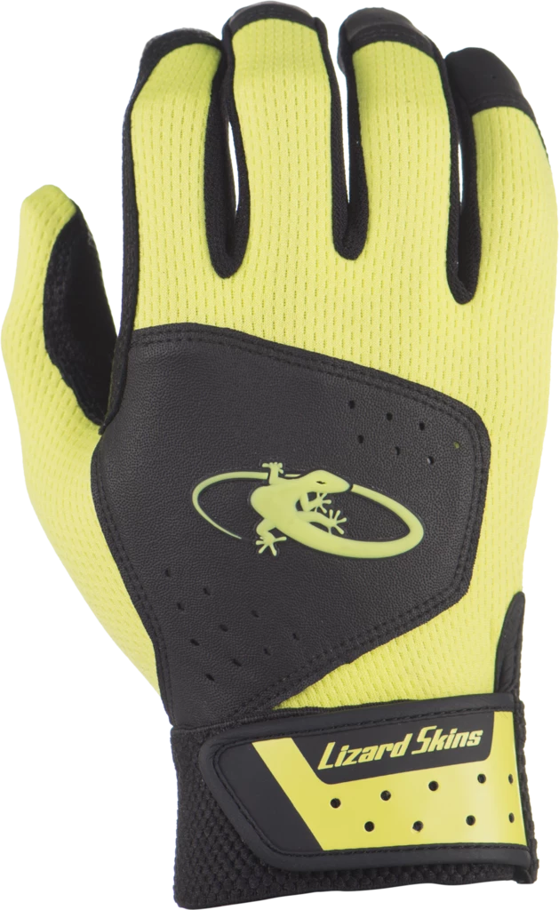 Lizard Skins Komodo Adult Batting Gloves - Black Neon 3 Lizard Skins Komodo Adult Batting Gloves - Black Neon